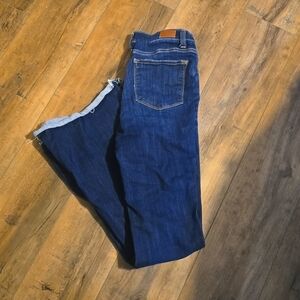 Judy Blue dark flares raw hem high rise